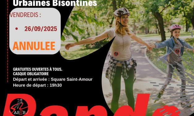 rando urbaine du 26/09/25 annulée