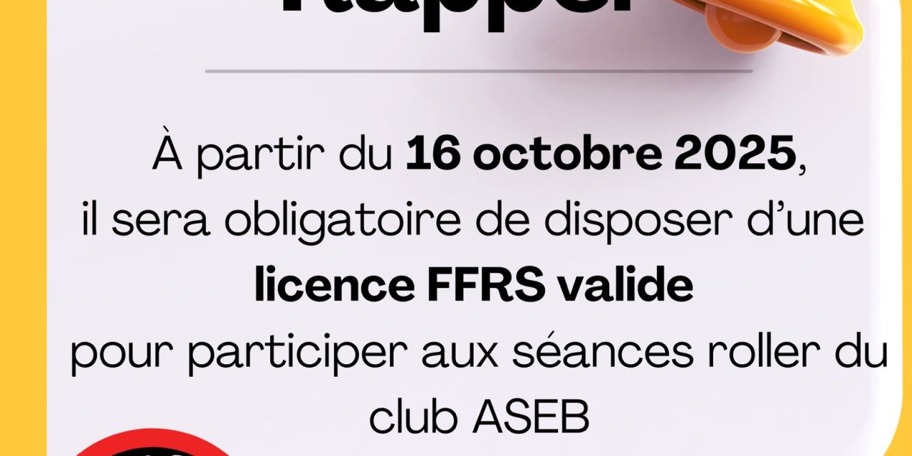 licence FFRS obligatoire a partir du 16 octobre
