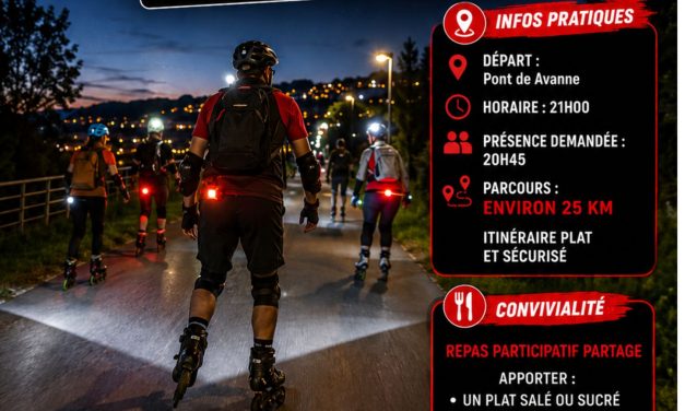 Randonnée roller nocturne estivale